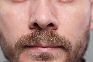 Fototapeta premium Closeup view of man with normal skin