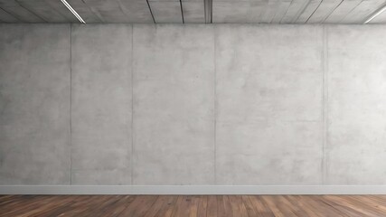 White blank concrete wall with a wooden floor