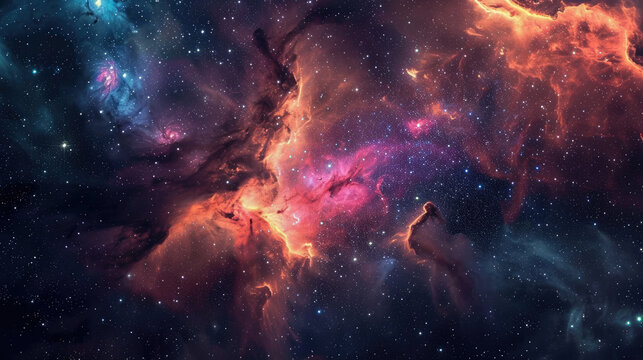 Starry abstract background of cosmic events and celestial phenomena