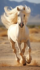 Obraz na płótnie Canvas Stunning photograph of magnificent horse with gorgeous flowing mane in natural environment