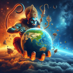 Hanuman protects the world. Generative AI