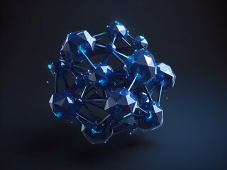 A vivid of 3D rendered illustrations of abstract molecule chemical bond Structures Revealed Ai generated , high resolution ,close-up view