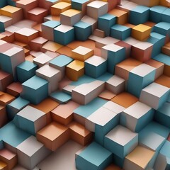 Abstract extruded voronoi blocks background. minimal light clean corporate wall. 3d geometric surface illustration. polygonal elements displacement.