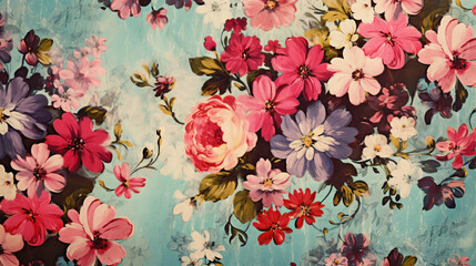 Fototapeta na wymiar Multicolored flower wall background