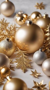 Christmas golden decoration on white