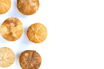 Whole coconuts isolated on white background.