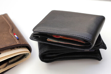 Wallets on a white background.
