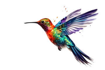 Abstract Hummingbird Artistry Isolated On Transparent Background - obrazy, fototapety, plakaty