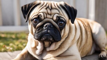 Obraz premium Pug dog isolated on a white background