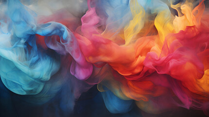 a dazzling explosion of color from colorful smoke, creates an abstract background that is alluring and full of dynamics.