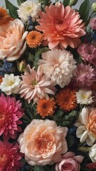 Obraz na płótnie Canvas Gorgeous arrangement of flowers wallpaper