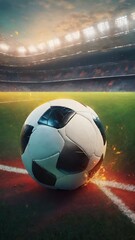 Soccer into goal success concept - obrazy, fototapety, plakaty