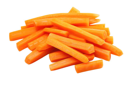Fresh Carrot Sticks Isolated On Transparent Background