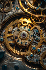 Fototapeta na wymiar Nahaufnahme von Zahnrädern an einer alten Uhr
