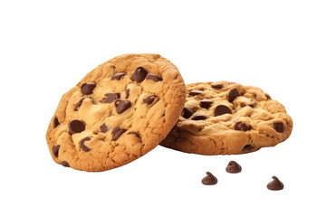 Homemade Chocolate Chip Cookies Isolated On Transparent Background