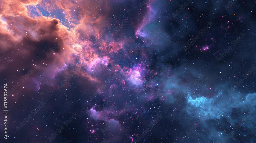 Poster abstract milky way background filled with colorful star clusters