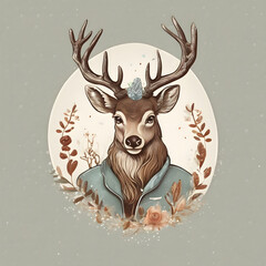 Deer head vector illustration 