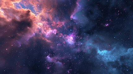 Naklejka premium Abstract Milky Way background filled with colorful star clusters