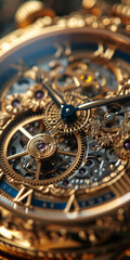 Nahaufnahme von Zahnr&auml;dern an einer alten Uhr