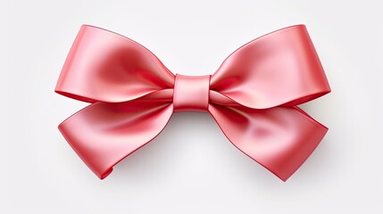 a cute pink bow isolated on a white background, capturing its charm and simplicity in a delightful composition.