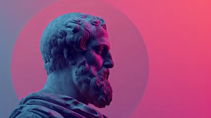 Fotobehang Blank Vibrant Colored Canvas: Aristotle Theme for Text and Quotes © Khuram Ibn Sabir