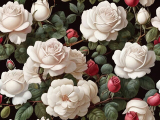Obraz na płótnie Canvas Beautiful rose on white background with colorful Generative AI Photo