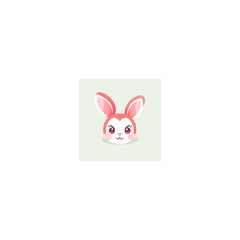 cute rabbit design logo