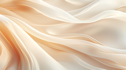 Obraz premium Beige cream silk satin. Draped fabric. Light pale brown luxury background with space for design.