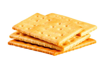 Crunch of Saltine Crackers Isolated On Transparent Background