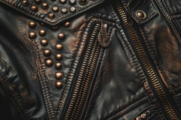 textured black leather jacket
