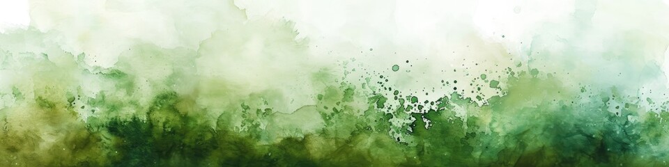 Fototapeta na wymiar Green watercolor background with abstract design