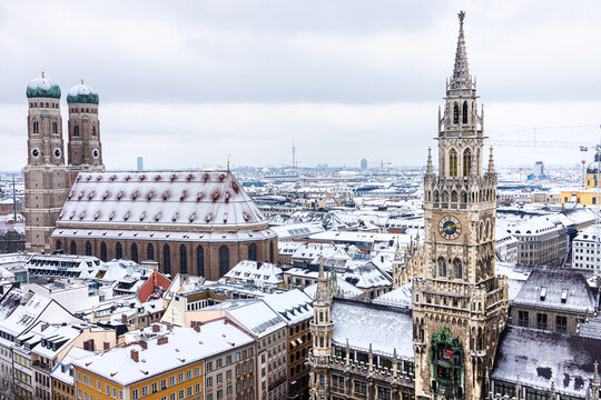 munich germany in winter from above