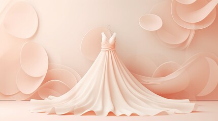 Chic minimalist wedding fashion: modern abstract illustration with trendy texture