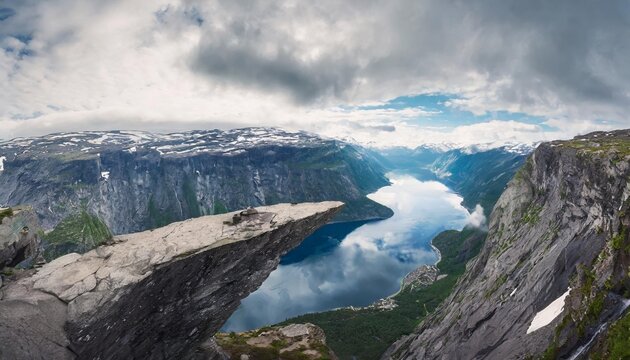 unraveling norway s natural beauty witnessing the magnificence of trolltunga s majestic mountain landscape