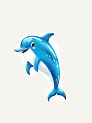 Cute dolphin watercolor illustration
