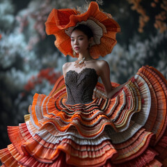 Beautiful woman in fashion and high-end mode style image