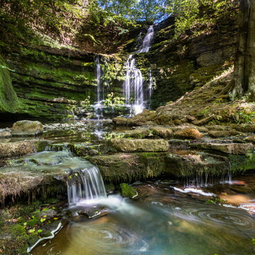 Scaleber Force Waterfall, near Settle, Yorkshire Dales National Park, Yorkshire, England