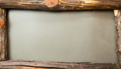 old vintage grunge wooden log border frame