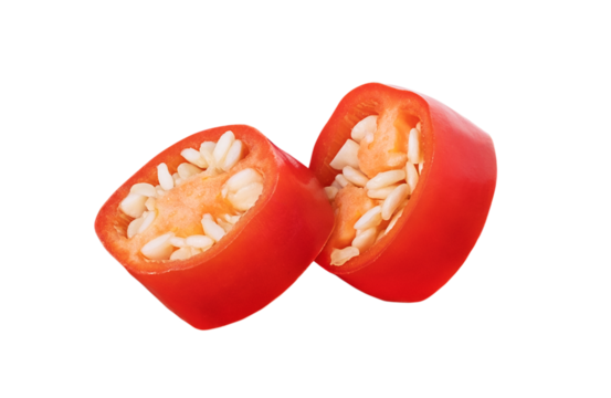 Spicy Chili pepper isolated on white or transparent background. Hot red chilli pepper.
