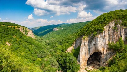 magnificent view of the devetaki cave bulgaria - obrazy, fototapety, plakaty