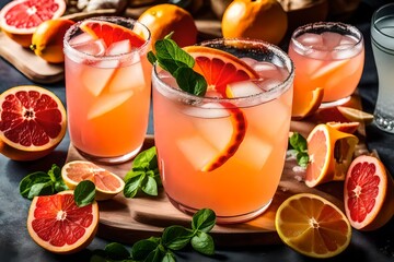 Fototapeta premium Orange fresh fruit juice in a glass.