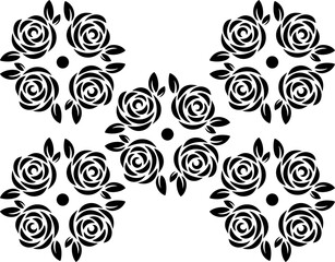 black and white floral elements. Abstract floral posters. Modern trendy minimal style. Hand drawn design for wallpaper, wall decor, print, postcard, cover, template, banner.