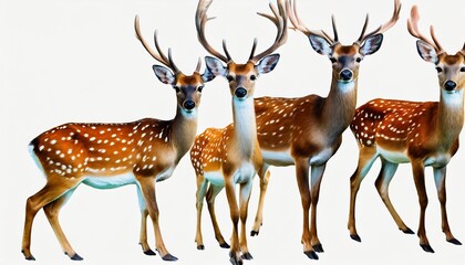 watercolour illustration collection of red deers isolated on white background as transparent png animal clipart bundle