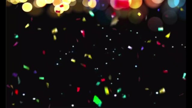 Colorful Flitter  Isolated Confetti Falling Explosion Particles Blast Realistic Joyful On Transparent Background, Alpha Matte Channel. Can Easily Put It Into Scene Or Video