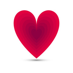 Abstract Red Heart Isolated On White Background. Vector Illustration. Decoration. Valentine's Day