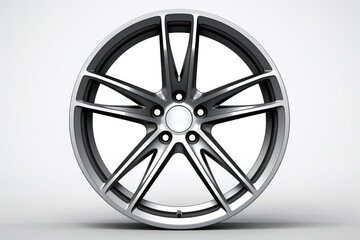 Obraz premium Shiny Alloy Wheels: Modern Transportation on a White Background