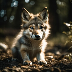 Fototapeta premium portrait of a wolf