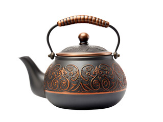 Metal Teapot, isolated on a transparent or white background