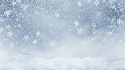 Fototapeta na wymiar 雪の結晶と降雪のイメージ背景