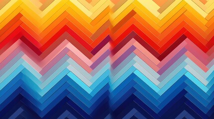 colorful chevron pattern with gradient hues from cool blues to warm oranges